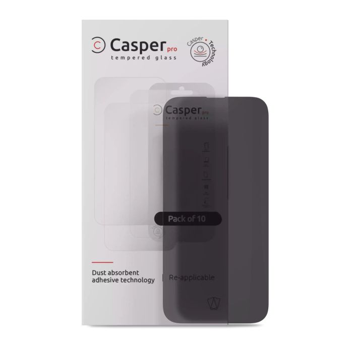 Casper Pro Displayschutzglas für iPhone 16 Pro (10er Pack) (Privacy)