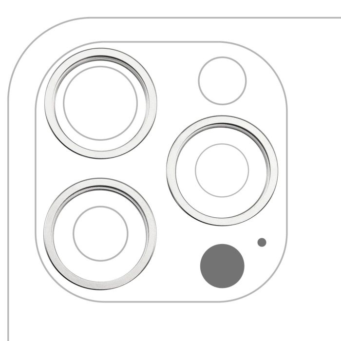 Rückkamera Ring nur für iPhone 16 Pro/ 16 Pro Max (Titan Weiß) (3-teiliges Set)
