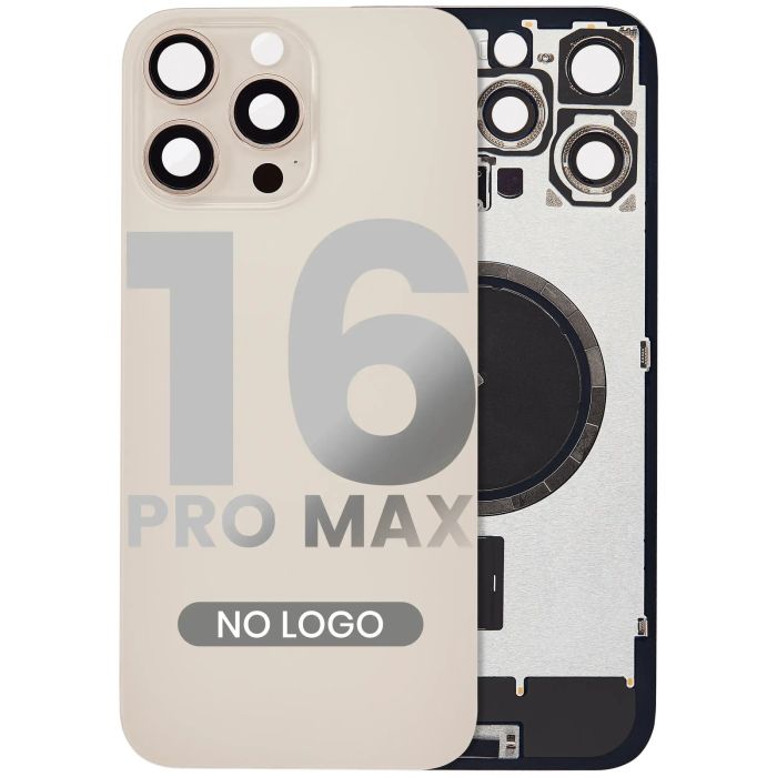 Rückglas mit MagSafe-Magnet für iPhone 16 Pro Max (Aftermarket) (Titan Wüste)