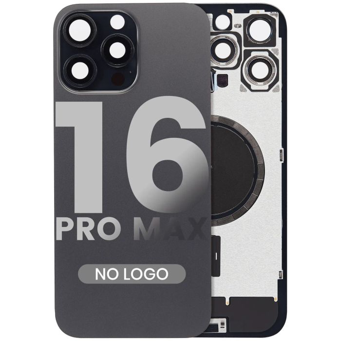 Rückglas mit MagSafe-Magnet für iPhone 16 Pro Max (Aftermarket) (Titan Schwarz)