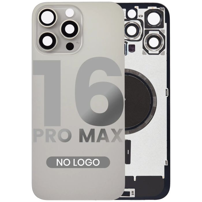 Rückglas mit MagSafe-Magnet für iPhone 16 Pro Max (Aftermarket) (Titan Natur)