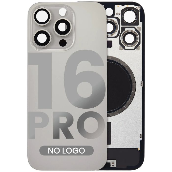 Rückglas mit MagSafe-Magnet für iPhone 16 Pro (Aftermarket) (Titan Natur)