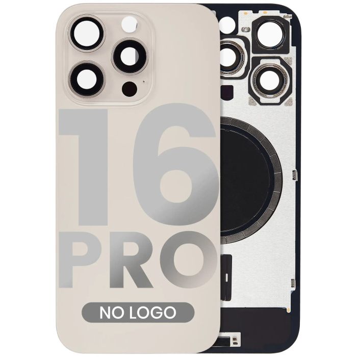 Rückglas mit MagSafe-Magnet für iPhone 16 Pro (Aftermarket) (Titan Wüste)