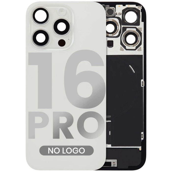 Rückglas mit MagSafe-Magnet, NFC & Blitz-Flex für iPhone 16 Pro (Titan Weiß)