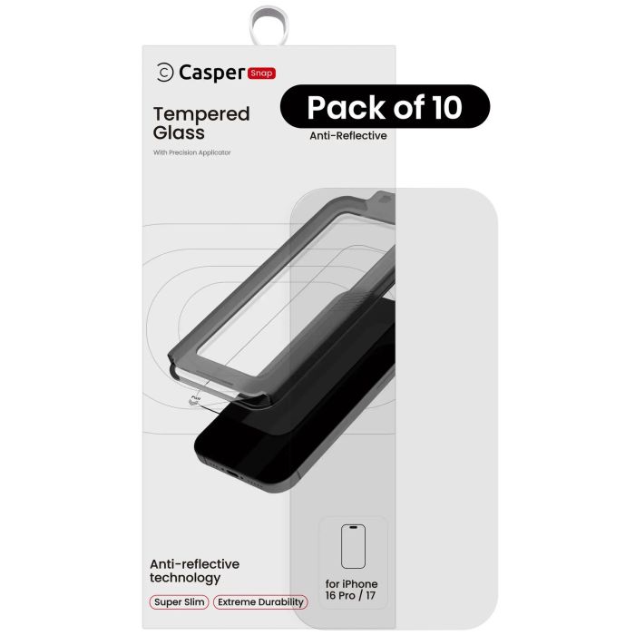 Casper Snap Displayschutzglas für iPhone 16 Pro/ 17 (AR Clear) (AR Clear)