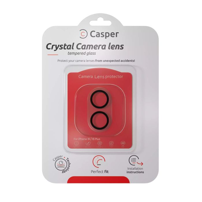 Casper Kameraschutz für iPhone 16/ 16 Plus (Crystal Full Abdeckung)