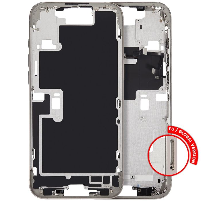 Mittelrahmen mit Power- und Lautstärketasten für iPhone 16 Pro Max (Titan Natur)