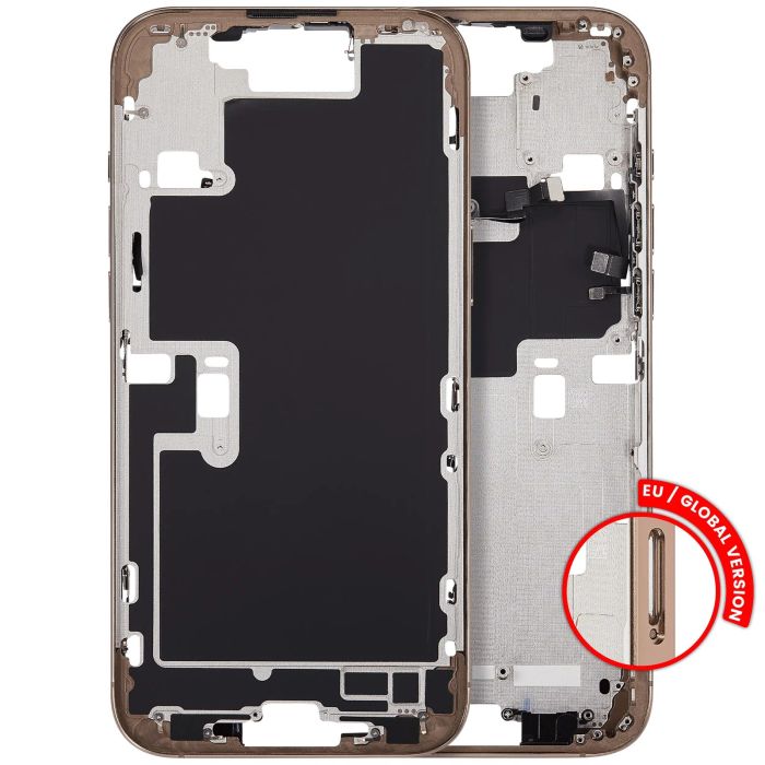 Mittelrahmen mit Power- und Lautstärketasten für iPhone 16 Pro Max (Titan Wüste)