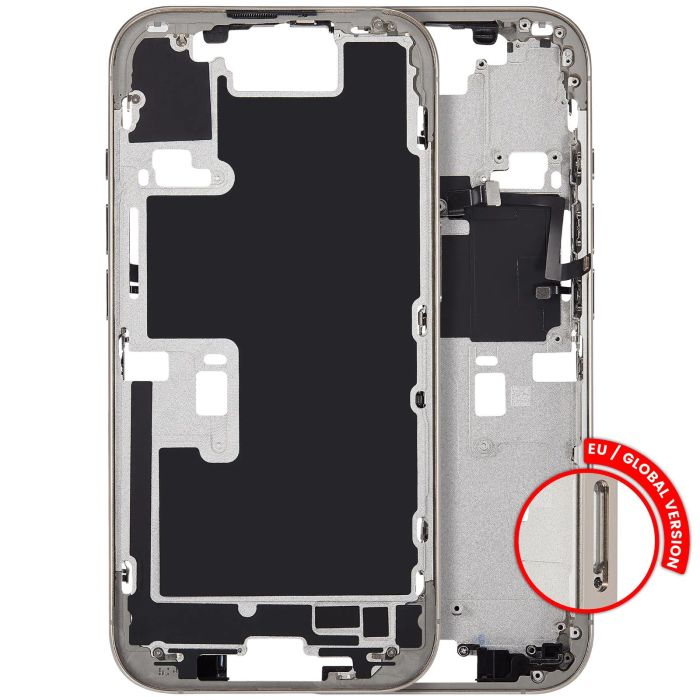 Mittelrahmen mit Power- und Lautstärketasten für iPhone 16 Pro (Titan Natur)