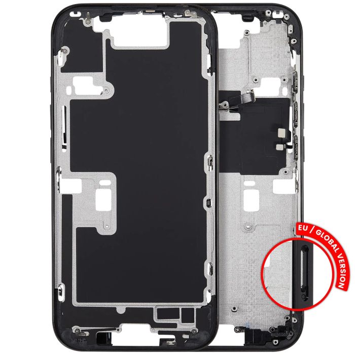 Mittelrahmen mit Power- und Lautstärketasten für iPhone 16 Pro (Titan Schwarz)
