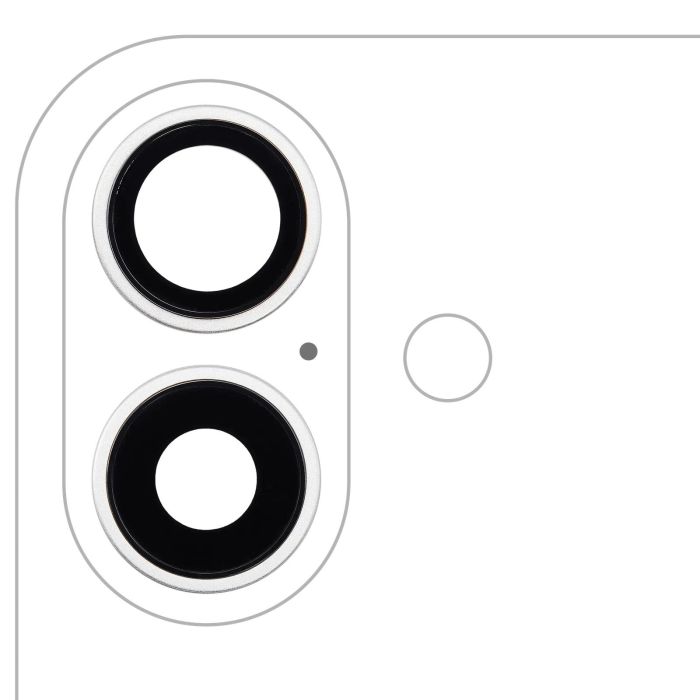 Rückkamera-Linse mit Halterung & Rahmen für iPhone 16/ 16 Plus (Weiß)