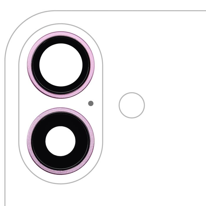 Rückkamera-Linse mit Halterung & Rahmen für iPhone 16/ 16 Plus (Pink)