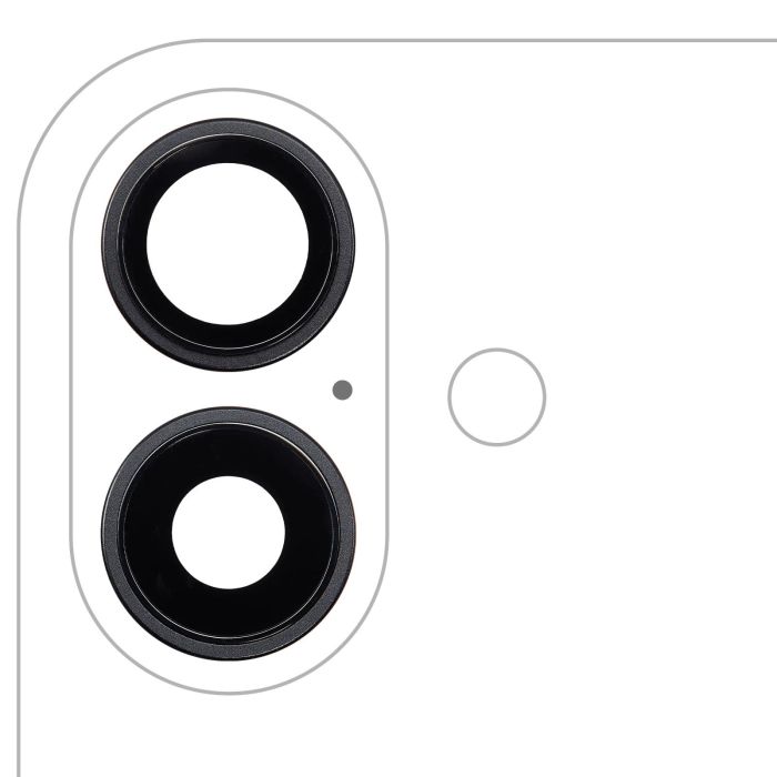 Rückkamera-Linse mit Halterung & Rahmen für iPhone 16/ 16 Plus (Schwarz)