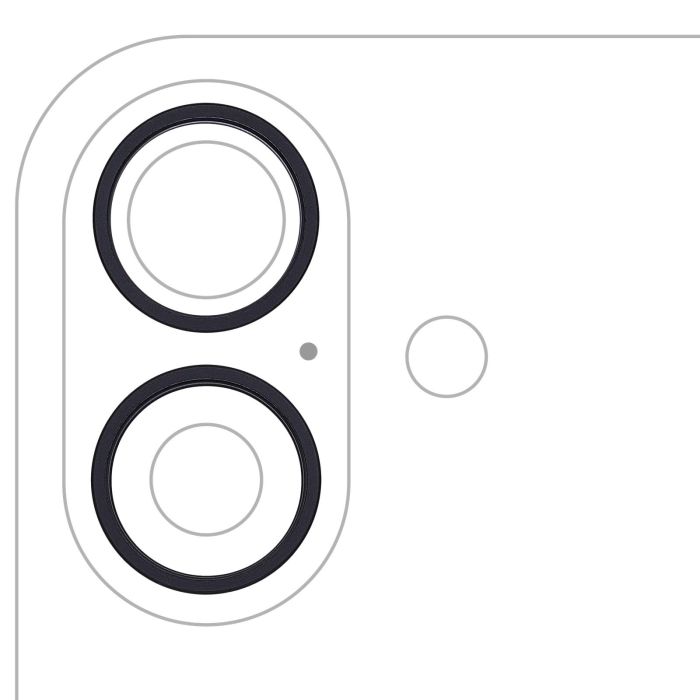 Rückkamera Ring nur für iPhone 16/ 16 Plus (2-teiliges Set) (Schwarz)