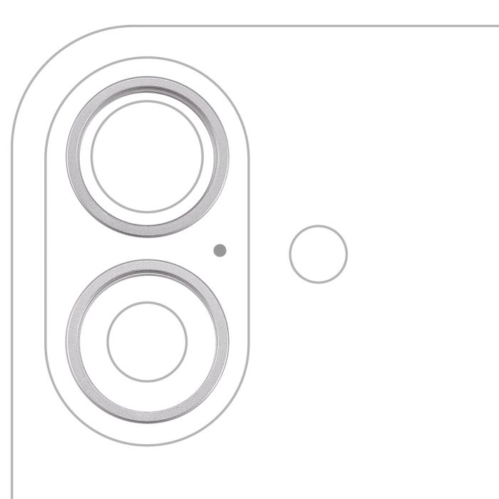 Rückkamera Ring nur für iPhone 16/ 16 Plus (2-teiliges Set) (Weiß) (10er Pack)