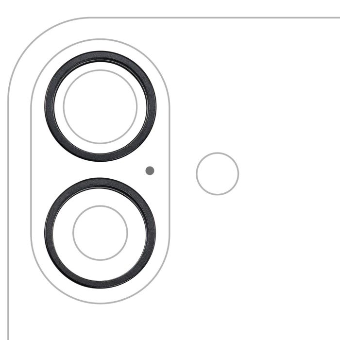 Rückkamera Ring nur für iPhone 16/ 16 Plus (Schwarz) (2-teiliges Set)