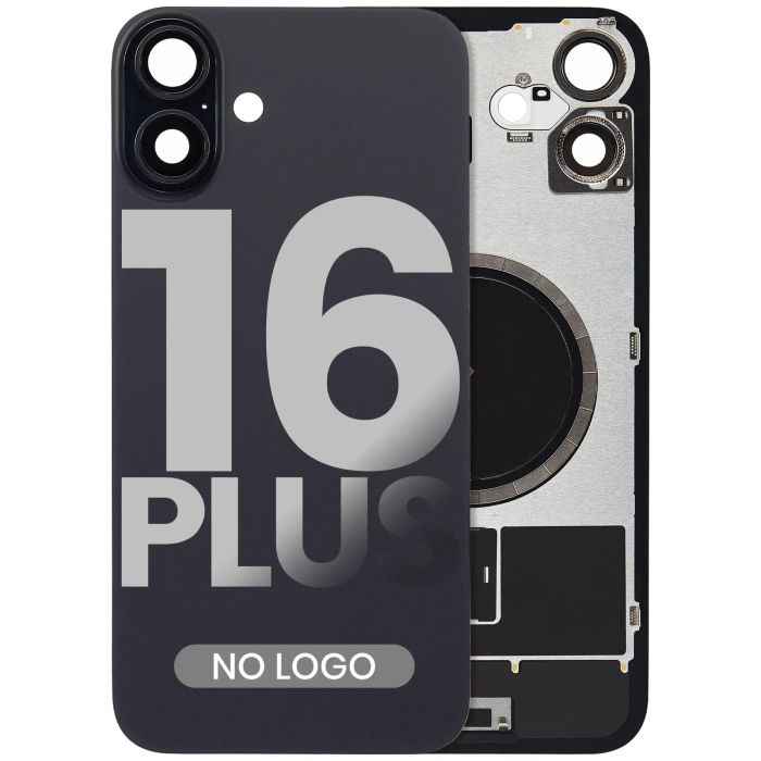 Rückglas mit MagSafe-Magnet für iPhone 16 Plus (Aftermarket) (Schwarz)