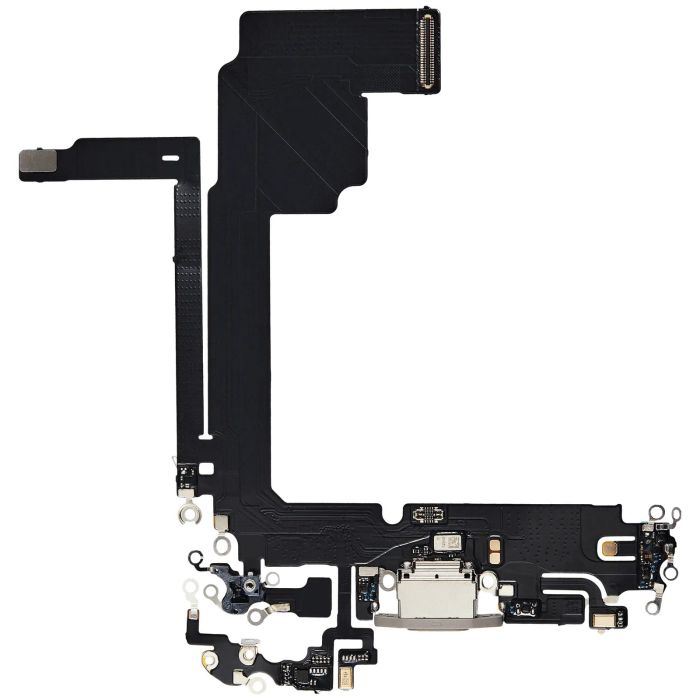 Ladebuchse Flexkabel für iPhone 15 Pro Max (Aftermarket Plus) (Titan Natur)