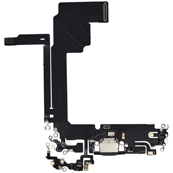 Ladebuchse Flexkabel für iPhone 15 Pro Max (Aftermarket Plus) (Titan Schwarz)