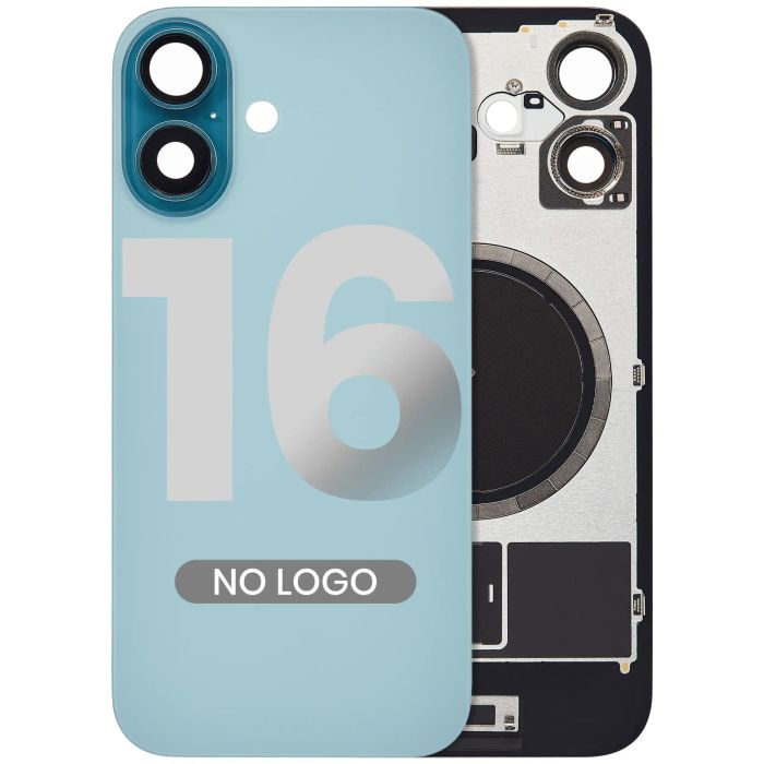 Rückglas mit MagSafe-Magnet für iPhone 16 (Aftermarket) (Petrol) (ohne Logo)