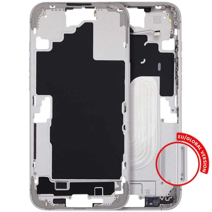 Mittelrahmen mit Power- und Lautstärketasten für iPhone 16 Plus (Weiß)