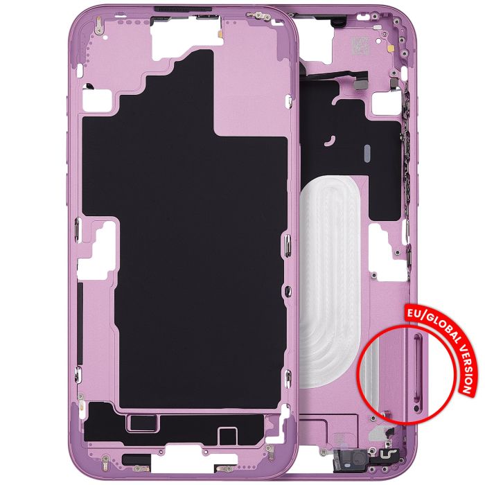 Mittelrahmen mit Power- und Lautstärketasten für iPhone 16 Plus (Pink)