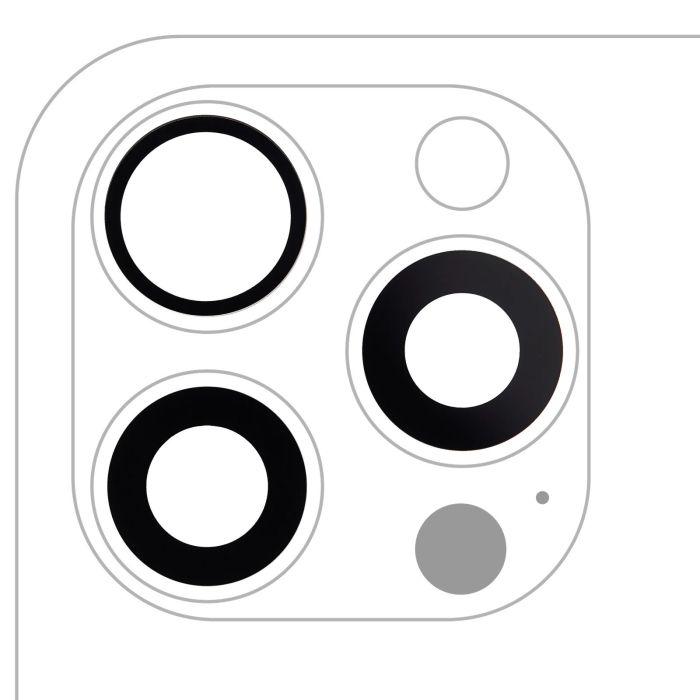 Rückkamera-Linse (nur Glas) mit Kleber für iPhone 15 Pro Max (3-teiliges Set)