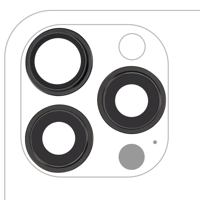 Rückkamera-Linse mit Halterung & Rahmen für iPhone 15 Pro Max (Titan Schwarz)