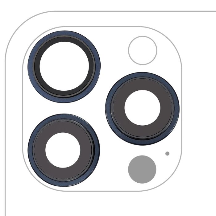 Rückkamera-Linse mit Halterung & Rahmen für iPhone 15 Pro Max (Titan Blau)