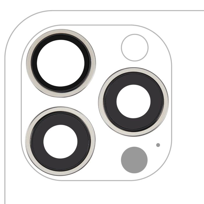 Rückkamera-Linse mit Halterung & Rahmen für iPhone 15 Pro Max (Titan Weiß)