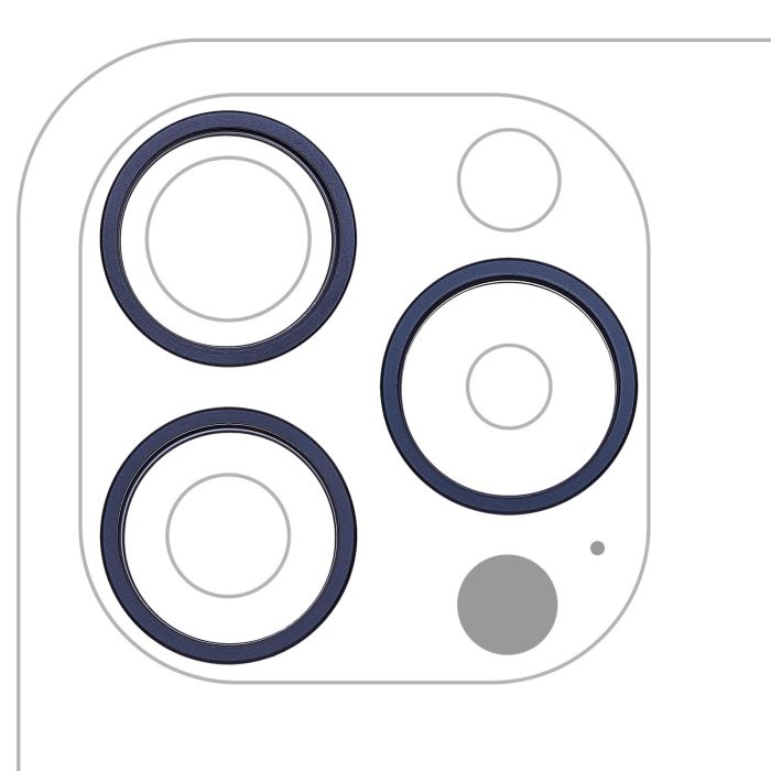 Rückkamera Ring nur für iPhone 15 Pro Max (3-teiliges Set) (Titan Blau)
