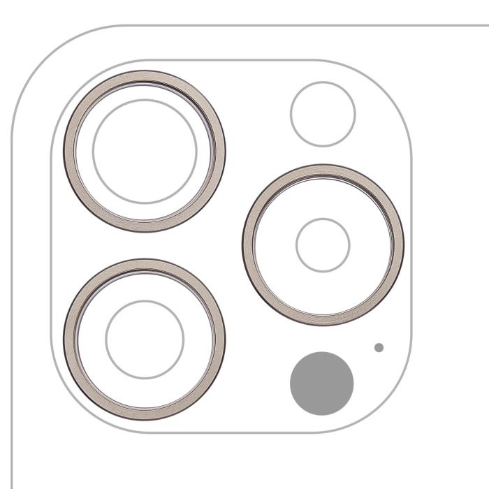 Rückkamera Ring nur für iPhone 15 Pro Max (3-teiliges Set) (Titan Natur)
