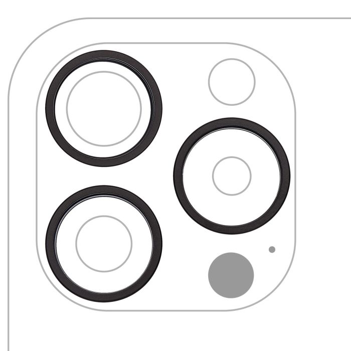Rückkamera Ring nur für iPhone 15 Pro Max (3-teiliges Set) (Titan Schwarz)