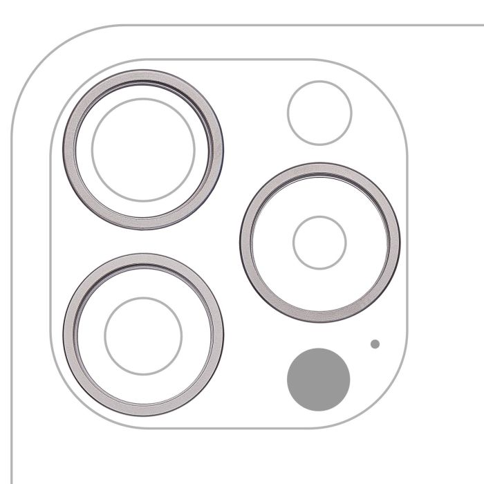 Rückkamera Ring nur für iPhone 15 Pro Max (3-teiliges Set) (Titan Weiß)