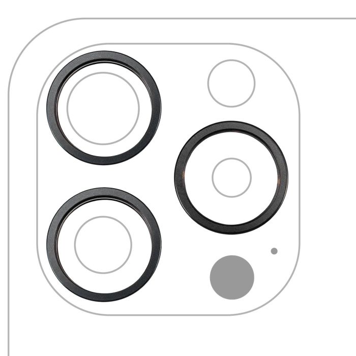 Rückkamera Ring nur für iPhone 15 Pro Max (Titan Schwarz) (3-teiliges Set)