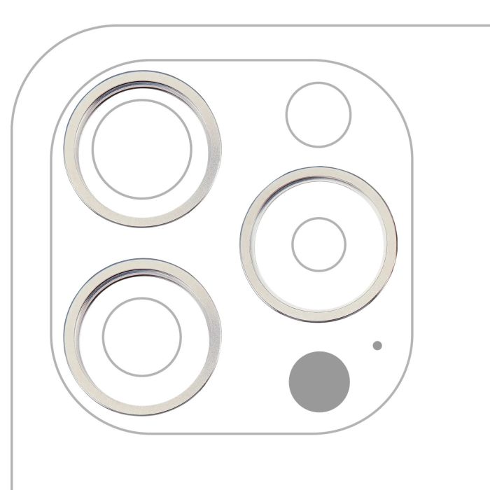 Rückkamera Ring nur für iPhone 15 Pro Max (Titan Weiß) (3-teiliges Set)