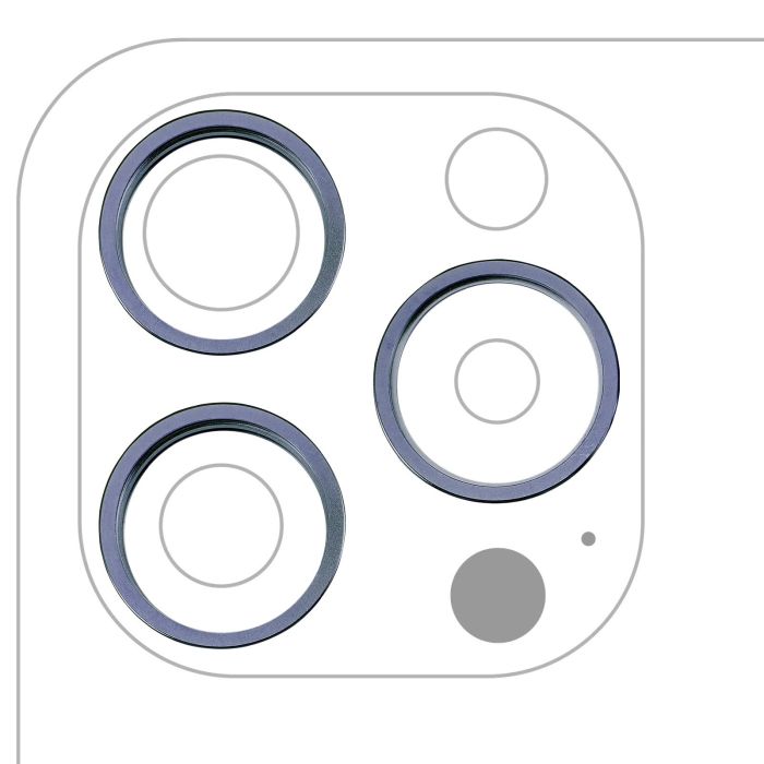 Rückkamera Ring nur für iPhone 15 Pro Max (Titan Blau) (3-teiliges Set)