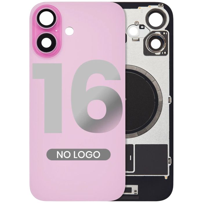 Rückglas mit MagSafe-Magnet für iPhone 16 (Aftermarket) (Pink) (ohne Logo)