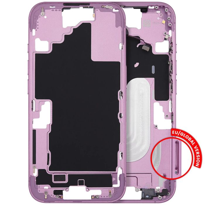 Mittelrahmen mit Power- und Lautstärketasten für iPhone 16 (Pink)