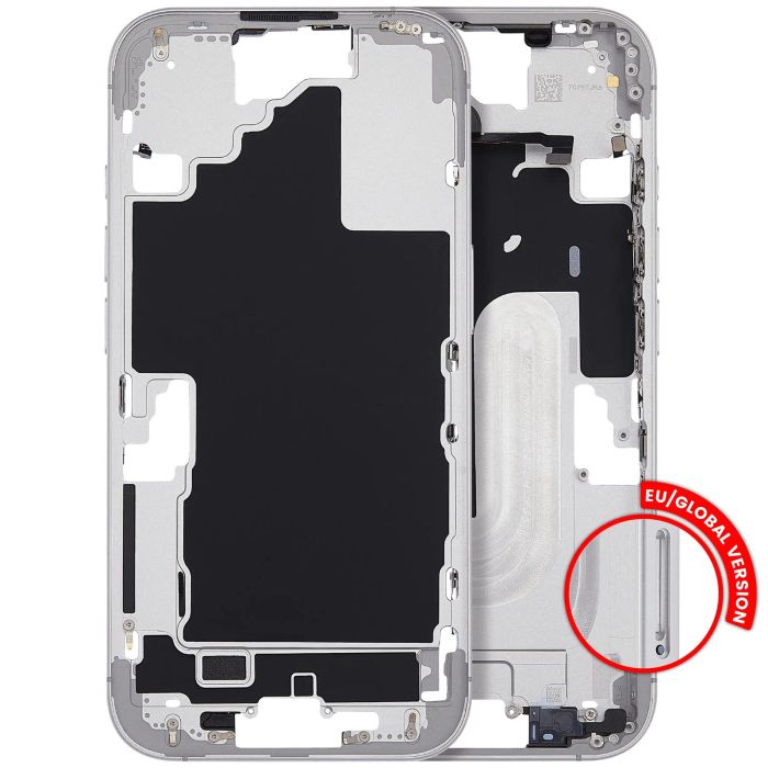 Mittelrahmen mit Power- und Lautstärketasten für iPhone 16 (Weiß)