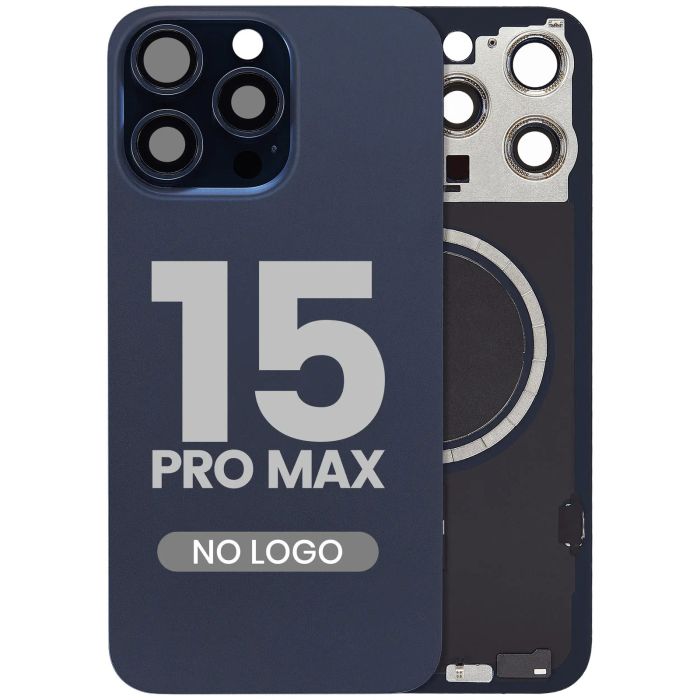 Rückglas mit MagSafe-Magnet für iPhone 15 Pro Max (Aftermarket) (Titan Blau)