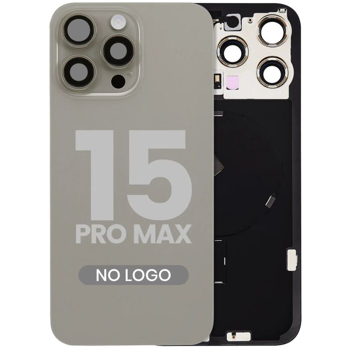 Rückglas mit MagSafe-Magnet, NFC & Blitz-Flex für iPhone 15 Pro Max (ohne Logo)