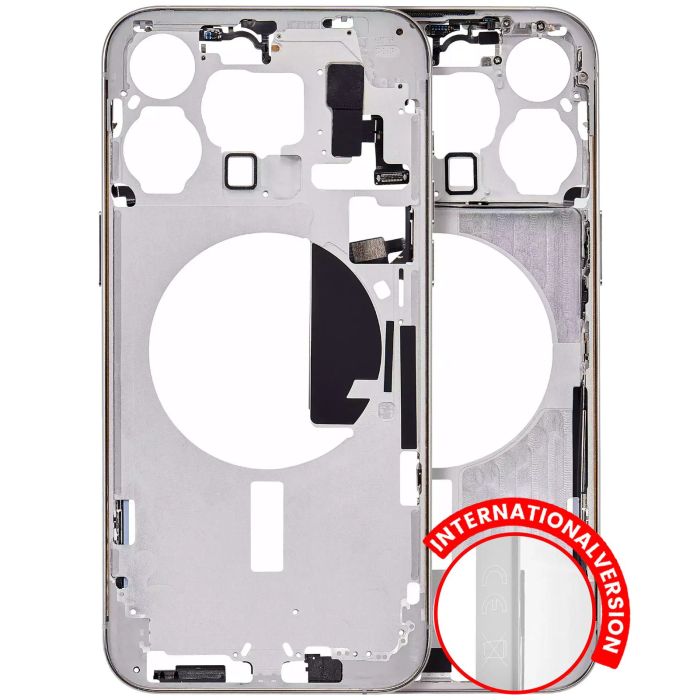Mittelrahmen mit Power- und Lautstärketasten für iPhone 15 Pro Max (Titan Weiß)