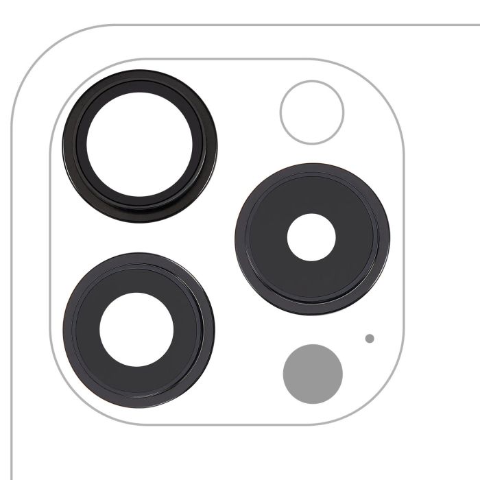 Rückkamera-Linse mit Halterung & Rahmen für iPhone 15 Pro (Titan Schwarz)
