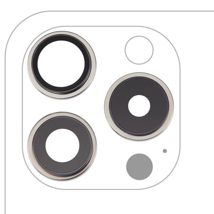 Rückkamera-Linse mit Halterung & Rahmen für iPhone 15 Pro (Titan Weiß)