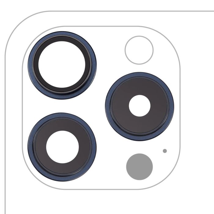 Rückkamera-Linse mit Halterung & Rahmen für iPhone 15 Pro (Titan Blau)