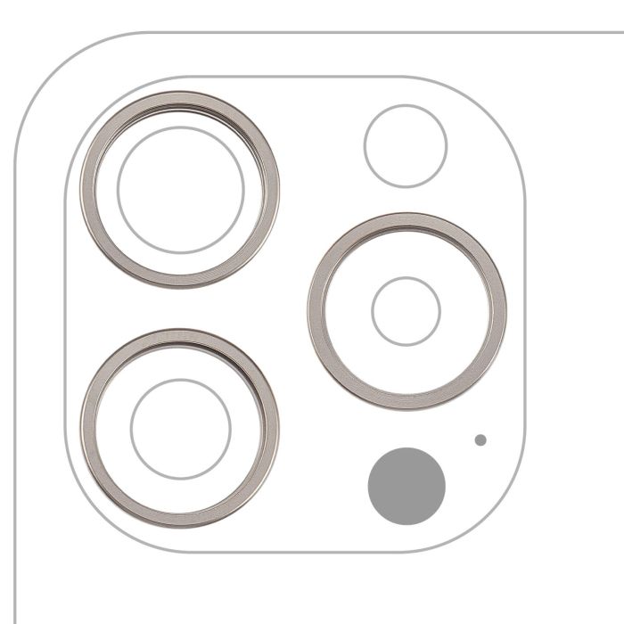 Rückkamera Ring nur für iPhone 15 Pro (3-teiliges Set) (Titan Natur) (10er Pack)