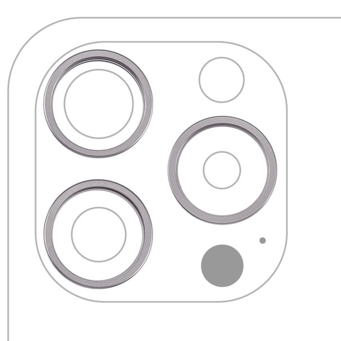 Rückkamera Ring nur für iPhone 15 Pro (3-teiliges Set) (Titan Weiß) (10er Pack)