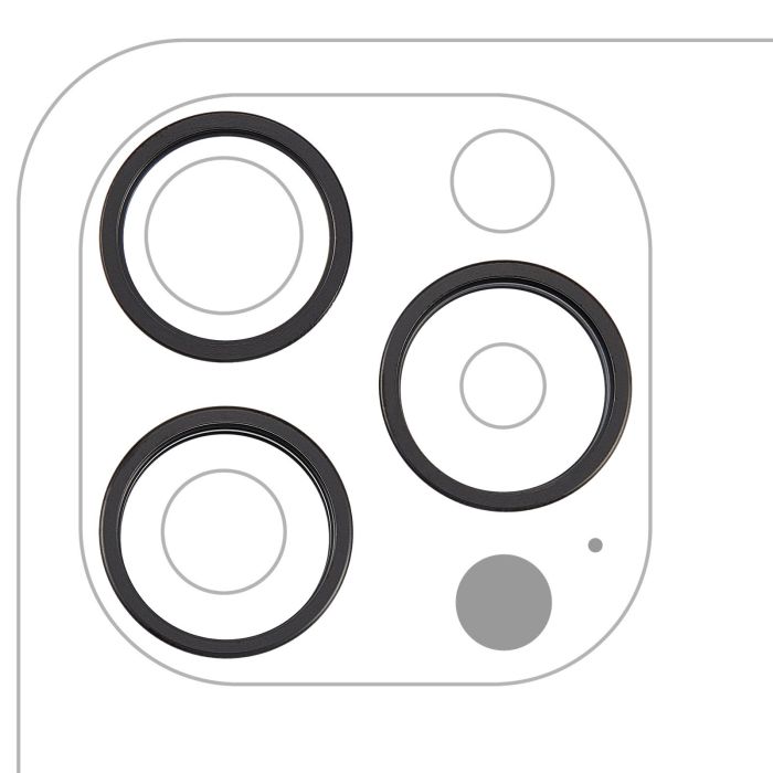 Rückkamera Ring nur für iPhone 15 Pro (3-teiliges Set) (Titan Schwarz)