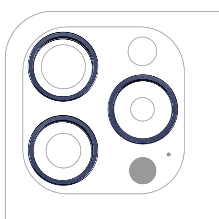 Rückkamera Ring nur für iPhone 15 Pro (3-teiliges Set) (Titan Blau) (10er Pack)